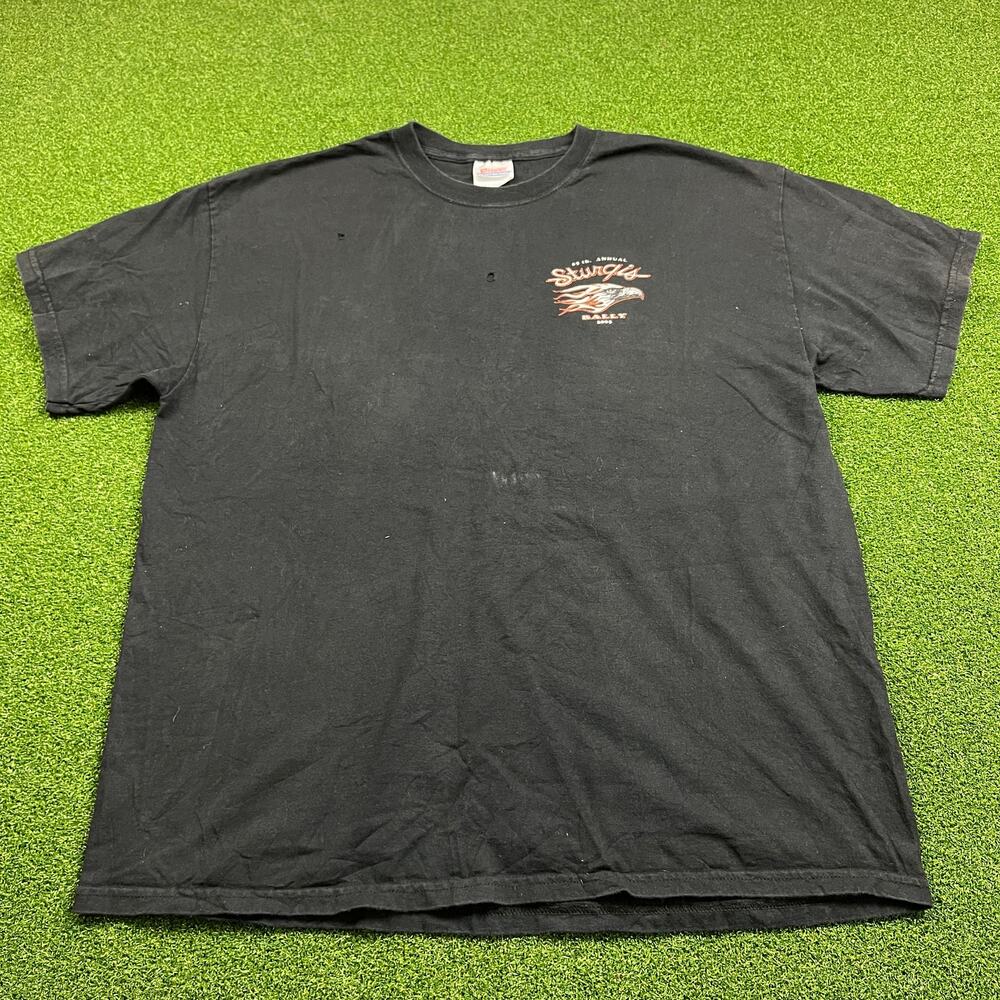 Vintage Hanes Black Sturgis Rally City of Riders Graphic T-Shirt Sz XL